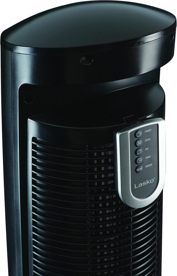 Lasko Tower Fan Black Modern Bladeless Oscillating Remote-7