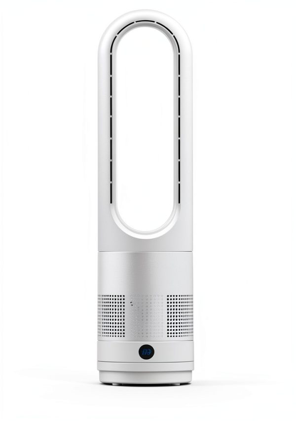 KIAMI Bladeless Tower Fan Silver Remote Control Cooling-5