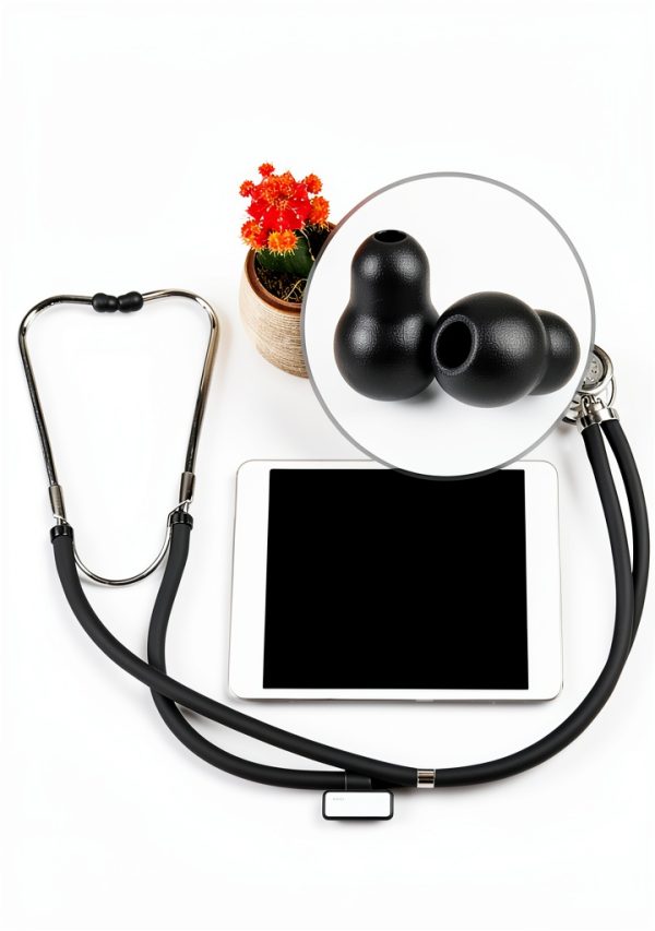 Maitys 24 Pieces Replacement Stethoscope Ear Tips Earpieces Universal Soft Silicone Earplugs Earbuds(Black)-2