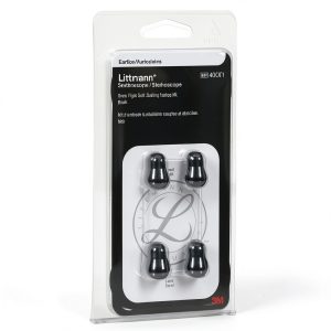 3M™ Littmann® Stethoscope Spare Parts Kit, Snap Tight Soft-Sealing Eartips, Black, Large and Small, 40001-0
